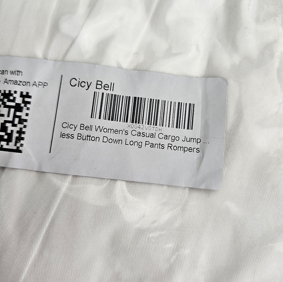 Cicy Bell Casual Cargo Jumpsuit Loose Utility Sleeveless Romper Sz L - Picture 7 of 11